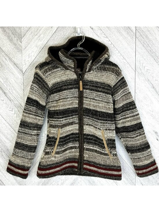 Kyber Outerwear Jackets & Blazers - Kyber Wool Lined Full Zip Hooded Jacket Womens Size Small Kint Thick Warm